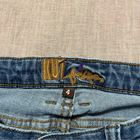 Kut from the Kloth Blue Straight Leg Jeans Size 4 Relaxed Boyfriend Distressed - Picture 5 of 8